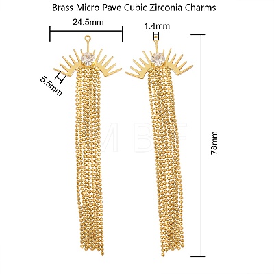 Brass Micro Pave Cubic Zirconia Pendants ZIRC-CJ0001-11-1
