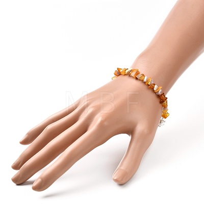 Glass & Natural Stone Chip Beaded Bracelet for Girl Women BJEW-JB06874-1