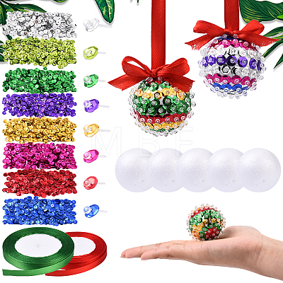 DIY Christmas Sequin Foam Ball Decorations DIY-YW0017-94-1