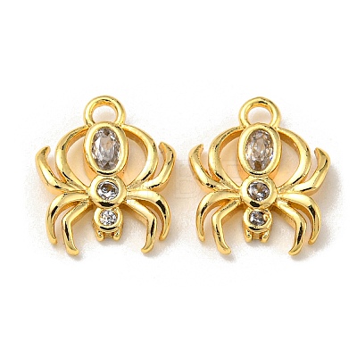 Brass Micro Pave Cubic Zirconia Charms X1-KK-Q809-01G-1