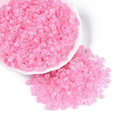 Transparent Inside Colours Glass Seed Beads SEED-T007-11H-1