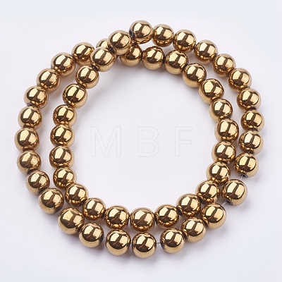Non-Magnetic Synthetic Hematite Beads Strands X-G-S096-8mm-2-1