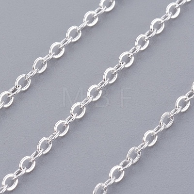 Brass Cable Chain Necklaces NJEW-SW028-28inch-S-1