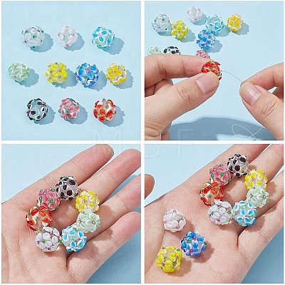 10Pcs 10 Colors Handmade Lampwork Beads LAMP-AR0001-43-1