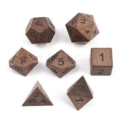 Natural Wood Polyhedral Dice Set WOOD-A027-01B-1