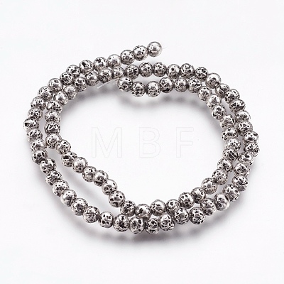 Electroplate Natural Lava Rock Beads Strands G-I200-17A-1