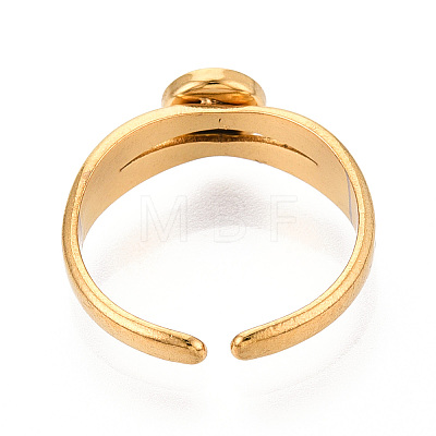 304 Stainless Steel Cuff Ring Components STAS-T066-14G-1