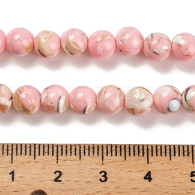 Assembled Synthetic Stone and Trochus Shell Beads Strands G-B128-08B-03-1