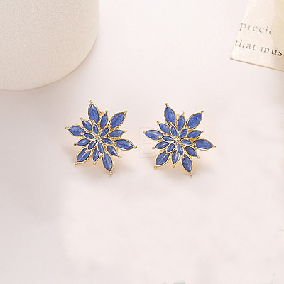 Alloy Enamel Stud Earrings WG34768-05-1