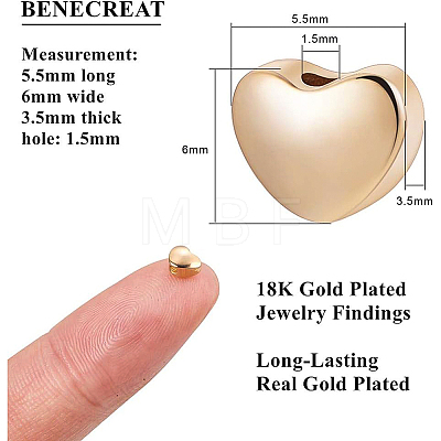 BENECREAT Brass Beads KK-BC0004-18G-1