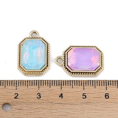 UV Plating Alloy with Mixed Color Glass Rhinestone Pendants FIND-M018-38G-1