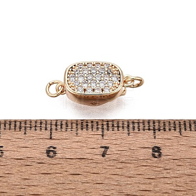Brass Micro Pave Clear Cubic Zirconia Box Clasps KK-Q074-04G-1