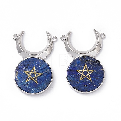 Natural Lapis Lazuli Dyed Connector Charms G-G983-02P-05-1