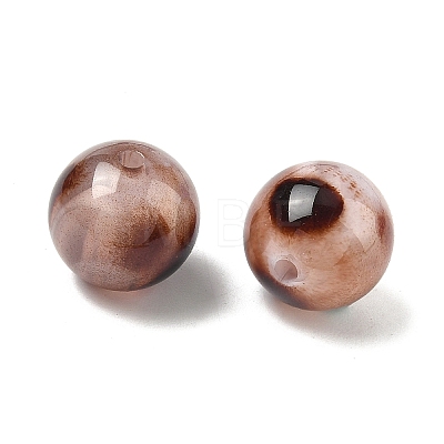 Opaque Acrylic Imitation Leopard Print Beads X-OACR-B052-10-1