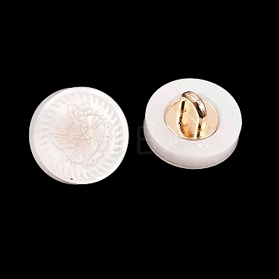 1-Hole Resin Alloy Shank Buttons FIND-B065-03G-11-1