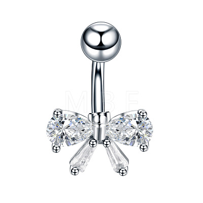 Clear Cubic Zirconia Belly Button Rings WG9960A-30-1