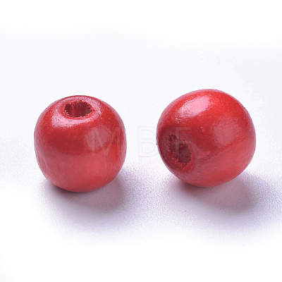 Dyed Natural Wood Beads WOOD-Q006-10mm-01-LF-1