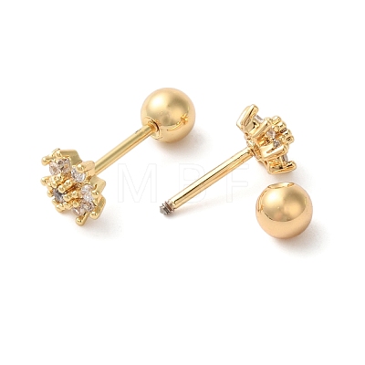 Star Brass Micro Pave Clear Cubic Zirconia Ear Plug Gauges EJEW-L289-01G-03-1