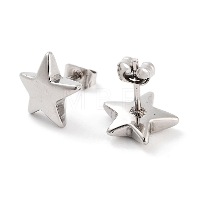 Star 316 Surgical Stainless Steel Stud Earrings for Women EJEW-Z050-25P-1
