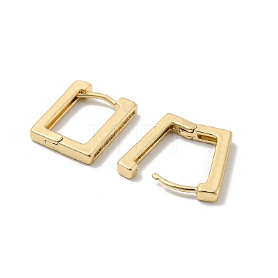 Brass with Clear Cubic Zirconia Hoop Earrings EJEW-B035-44KCG-1