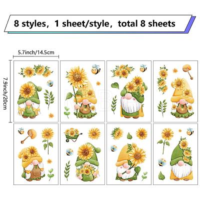 8 Sheets 8 Styles PVC Waterproof Wall Stickers DIY-WH0345-181-1