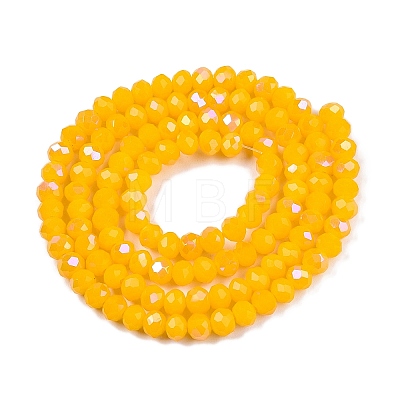 Electroplate Opaque Solid Color Glass Beads Strands EGLA-A044-P4mm-L29-1