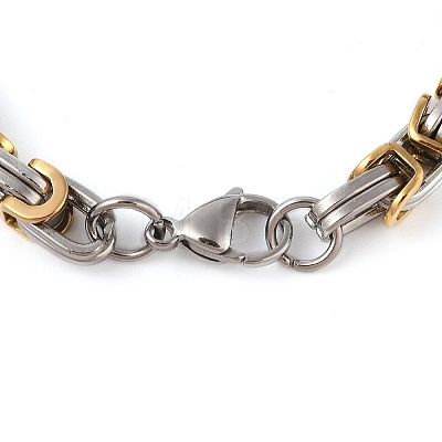 PVD Vacuum Plating 304 Stainless Steel Column Link & Byzantine Chain Bracelet for Men Women BJEW-Z023-09P-1-1