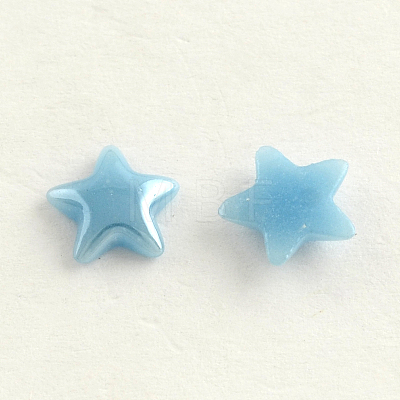 Pearlized Plated Opaque Glass Cabochons X-PORC-R139A-M-1