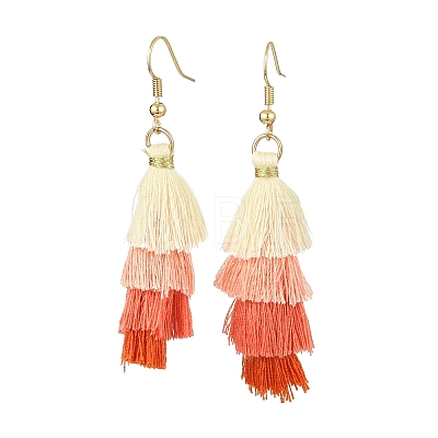 Colorful Tassel Pendants Dangle Earrings for Women EJEW-JE06110-1