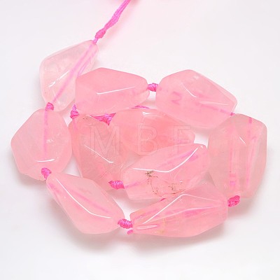 Natural Gemstone Rose Quartz Beads Strands G-L159-08-1