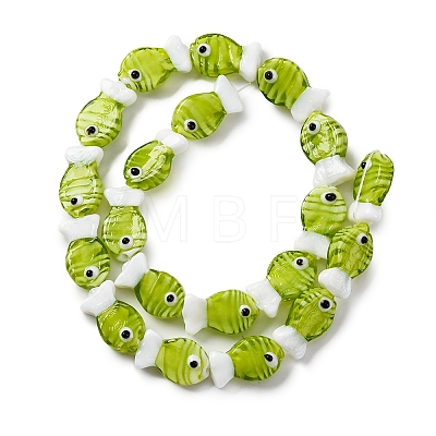 Handmade Lampwork Beads Strands LAMP-G154-07O-1