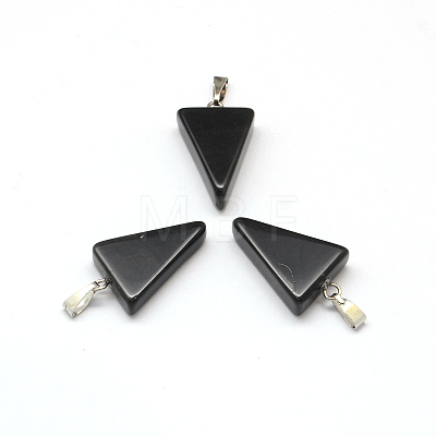 Triangle Natural Black Stone Pendants X-G-Q356-07-1