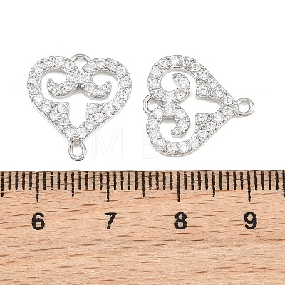 Brass Micro Pave Clear Cubic Zirconia Connector Charms CU-CBA7BFE-03H-P-1