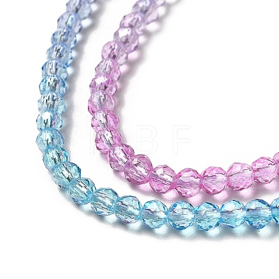 Transparent Gradient Color Glass Beads Strands X1-GLAA-H021-01B-29-1