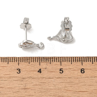 Rack Plating Brass Studs Earrings Findings EJEW-H004-03P-1
