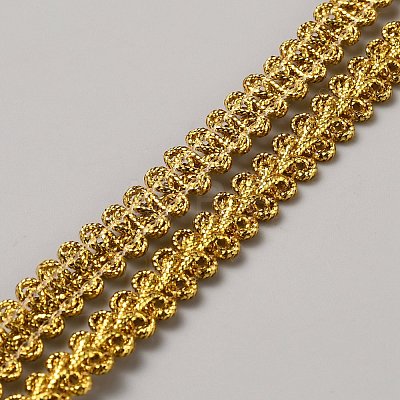 Polyester Metallic Braid Lace Trim OCOR-WH0089-22A-1