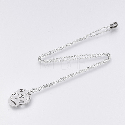 201 Stainless Steel Pendant Necklaces NJEW-T009-JN134-40-1