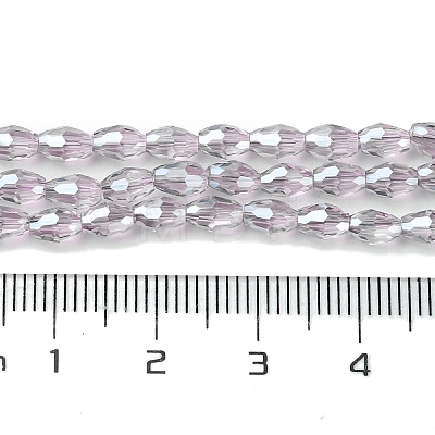 Transparent Electroplate Glass Beads Strands GLAA-K064-04A-PL01-1