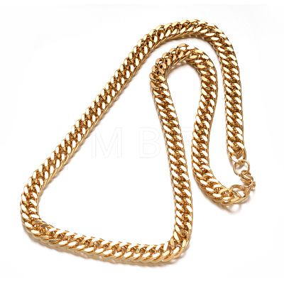 304 Stainless Steel Twisted Chains Necklaces NJEW-L398-07G-1