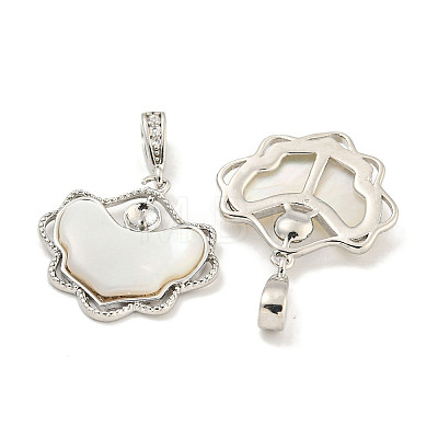 Natural Freshwater Shell Pendants KK-S386-17P-01-1