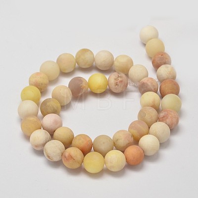Round Natural Yellow Sunstone Beads Strands G-I176-08-10mm-1