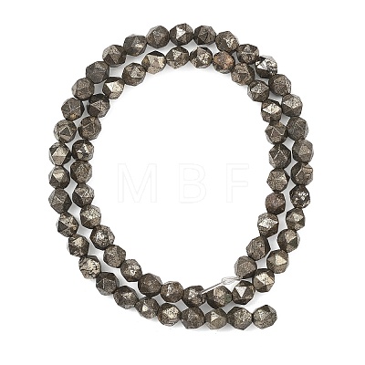 Natural Gold Pyrite/Golden Pyrite Beads Strands G-G458-I01-6mm-1