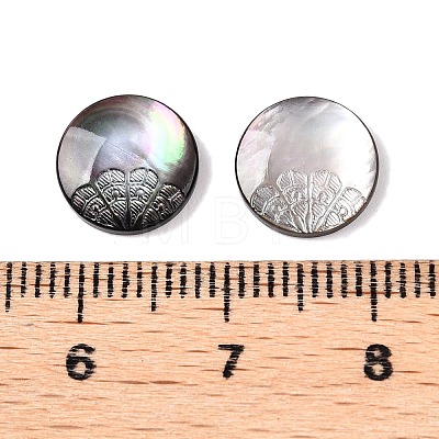 Natural Black Lip Shell Carved Cabochons SSHEL-T017-04C-1