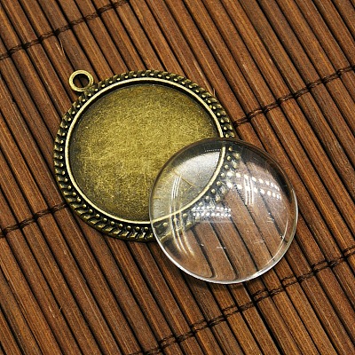 25mm Transparent Clear Domed Glass Cabochon Cover for Photo Pendant Making TIBEP-X0010-AB-FF-1