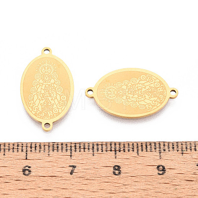 Religion 201 Stainless Steel Oval with Virgin Links Connector Charms STAS-T073-53D-G-1