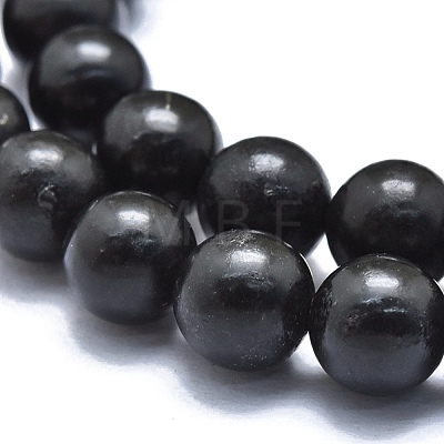 Natural Shungite Beads Strands G-M353-A04-8mm-1