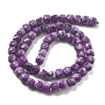 Dyed Natural Sesame Jasper Imitation Charoite Beads Strands G-C179-B03-01-1