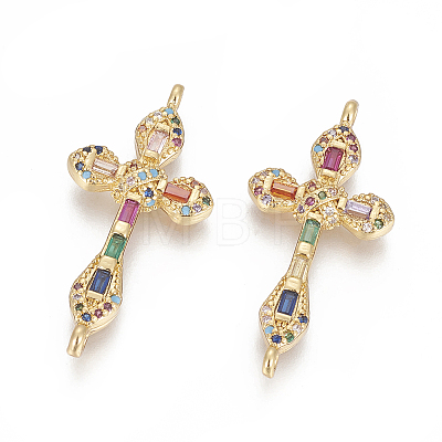 Brass Micro Pave Cubic Zirconia Links LS-ZIRC-O034-16G-1