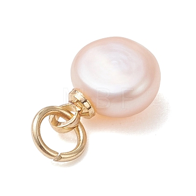 Natural Cultured Freshwater Pearl Two Sides Polished Charms PALLOY-JF04916-01-1