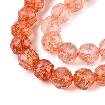 Crackle Transparent Glass Beads Strands GLAA-Q108-02A-13-1